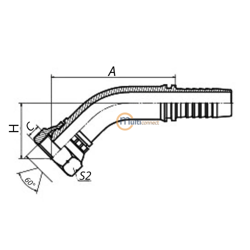 Фитинг DKR 45°