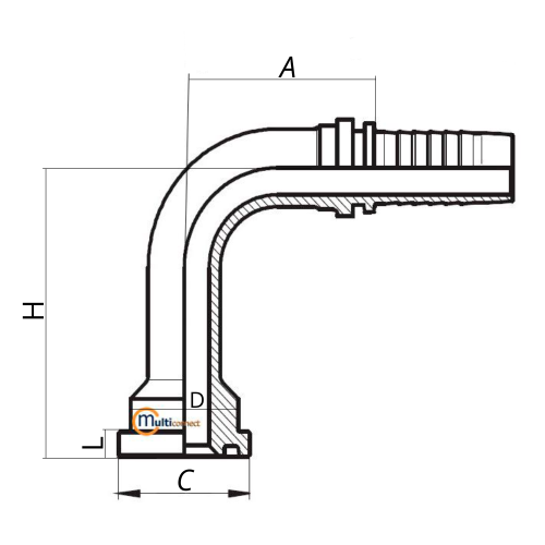 Фланець SFL 90°